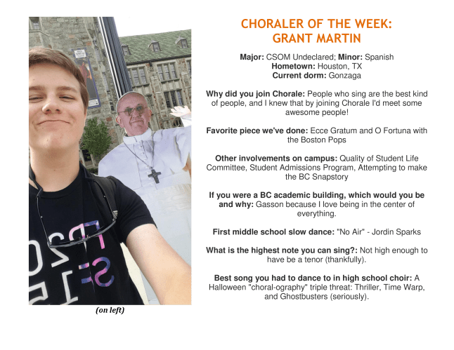 grant choraler of the week